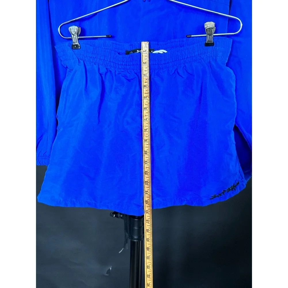 Vtg Vintage Surf Style L/XL Windbreaker Pullover + Shorts Electric Blue